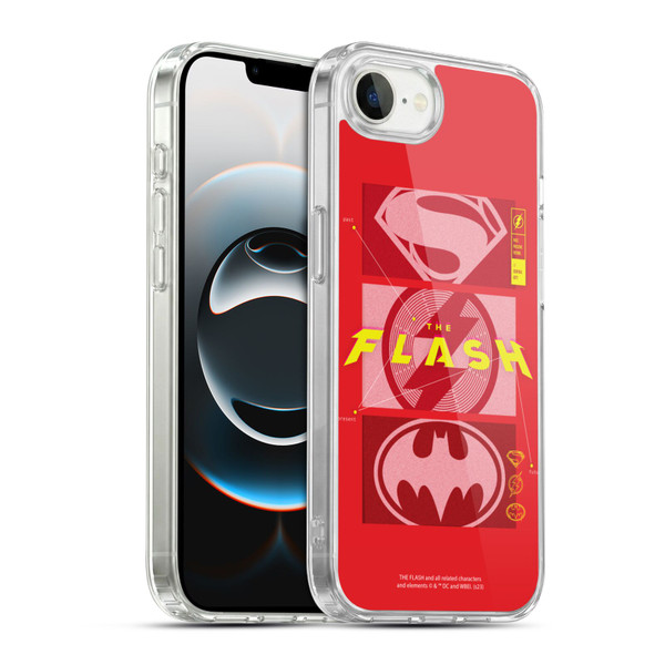 The Flash 2023 Graphics Superhero Logos Soft Gel Case for Apple iPhone 16e / Apple iPhone 17e & MagSafe