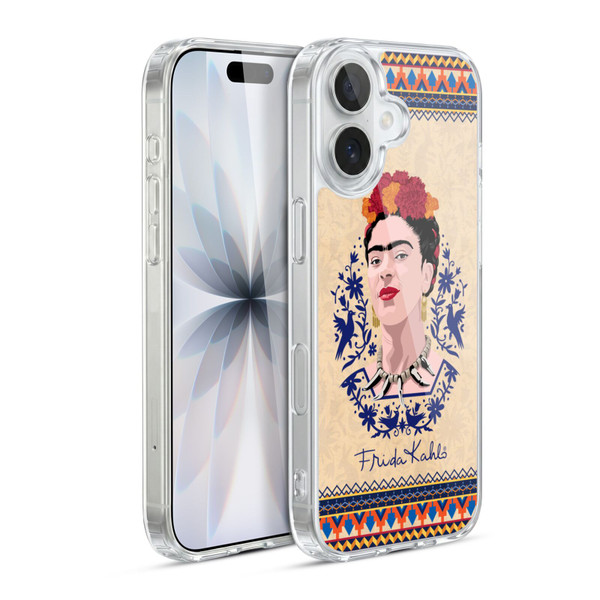 Frida Kahlo Portrait Navy Blue Soft Gel Case for Apple iPhone 17