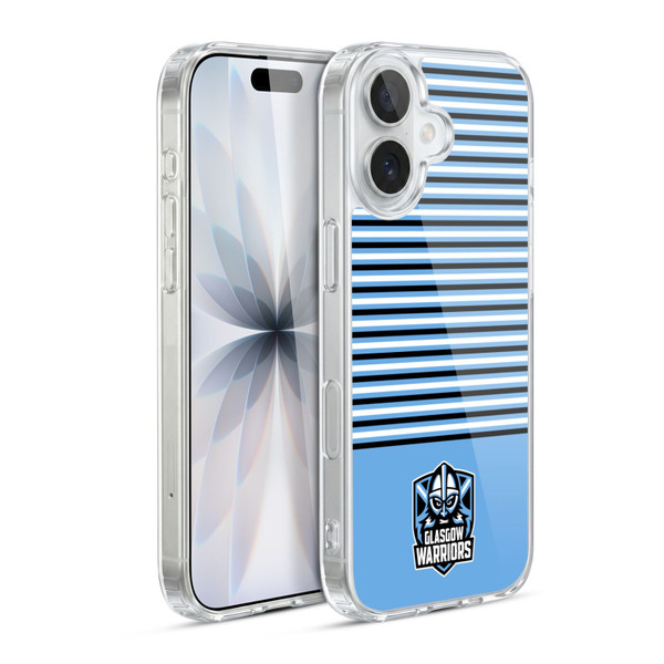 Glasgow Warriors Logo Stripes Blue 2 Soft Gel Case for Apple iPhone 17