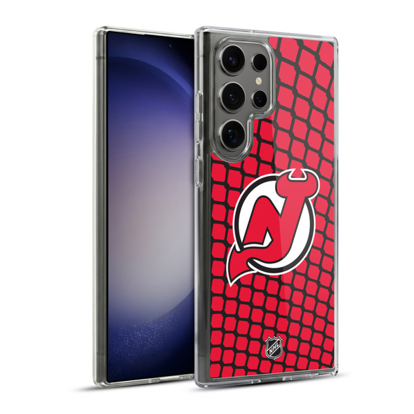 NHL New Jersey Devils Net Pattern Soft Gel Case for Samsung Galaxy S23 Ultra 5G & MagSafe