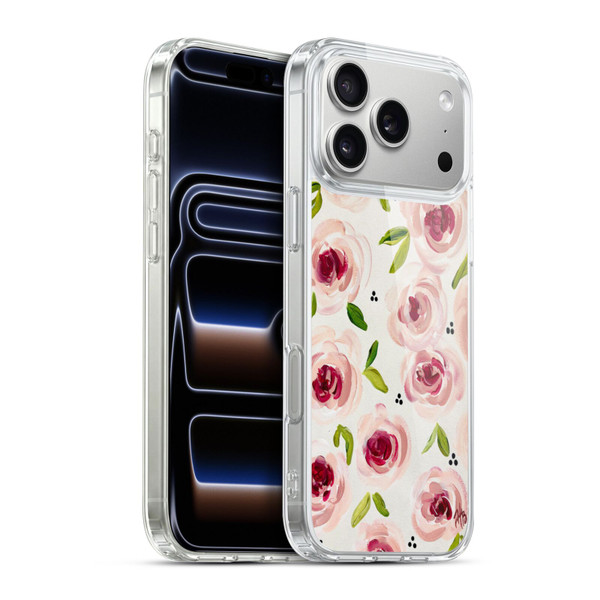 Haley Bush Floral Painting Pink Pattern Soft Gel Case for Apple iPhone 17 Pro Max