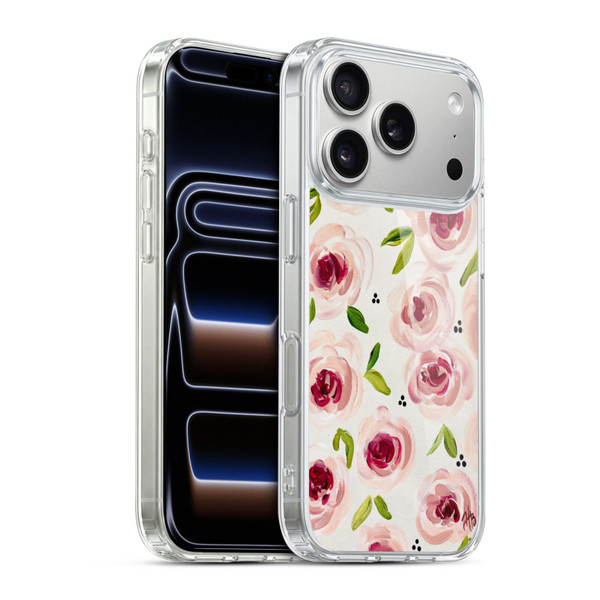 Haley Bush Floral Painting Pink Pattern Soft Gel Case for Apple iPhone 17 Pro