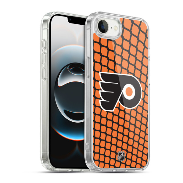 NHL Philadelphia Flyers Net Pattern Soft Gel Case for Apple iPhone 16e / Apple iPhone 17e & MagSafe