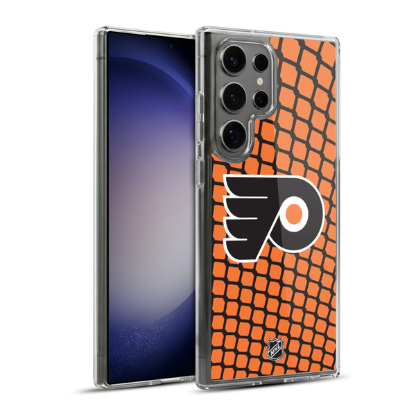NHL Philadelphia Flyers Net Pattern Soft Gel Case for Samsung Galaxy S23 Ultra 5G & MagSafe