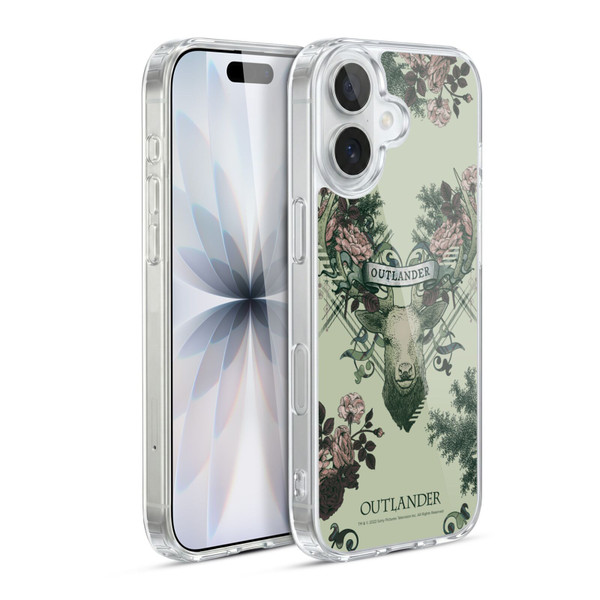 Outlander Composed Graphics Floral Deer Soft Gel Case for Apple iPhone 17