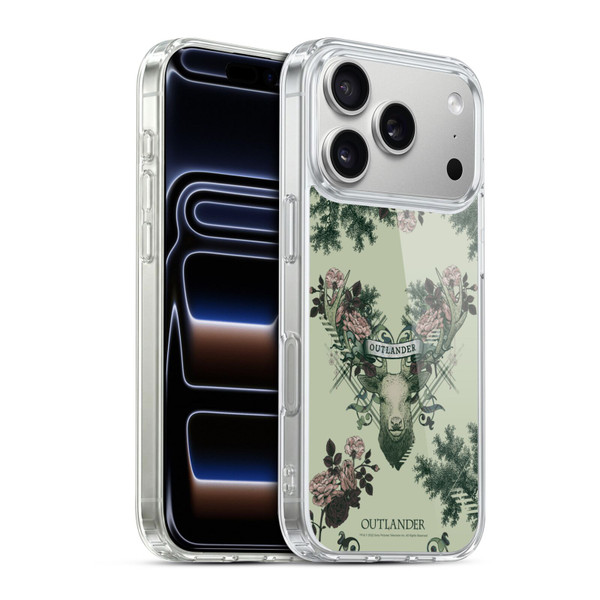 Outlander Composed Graphics Floral Deer Soft Gel Case for Apple iPhone 17 Pro