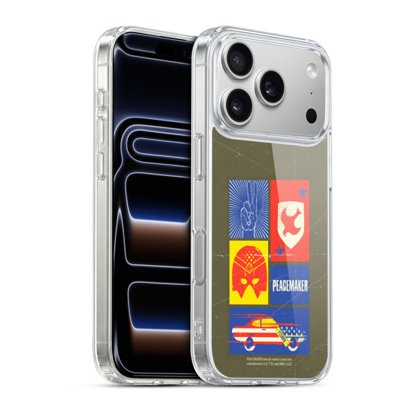 Peacemaker: Television Series Graphics Icons Soft Gel Case for Apple iPhone 17 Pro