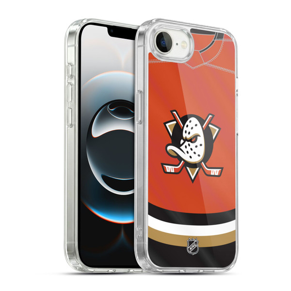 NHL Anaheim Ducks Jersey Soft Gel Case for Apple iPhone 16e / Apple iPhone 17e & MagSafe