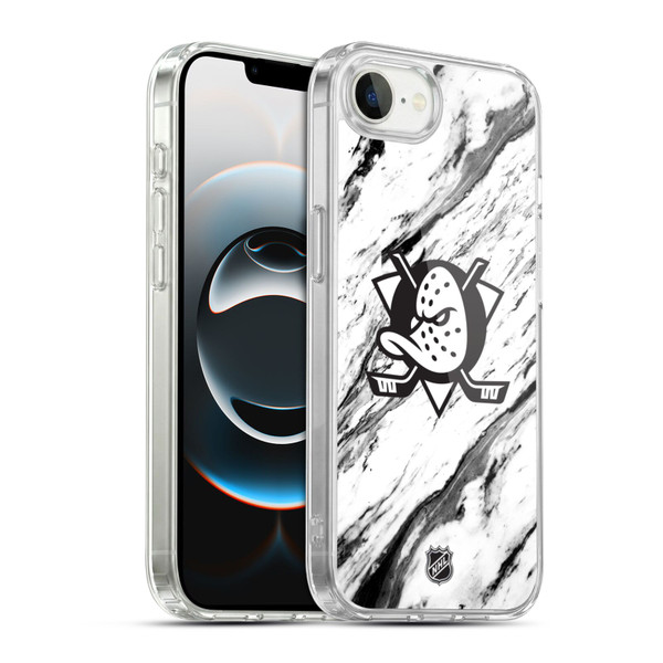 NHL Anaheim Ducks Marble Soft Gel Case for Apple iPhone 16e / Apple iPhone 17e & MagSafe