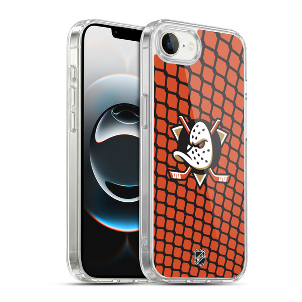 NHL Anaheim Ducks Net Pattern Soft Gel Case for Apple iPhone 16e / Apple iPhone 17e & MagSafe