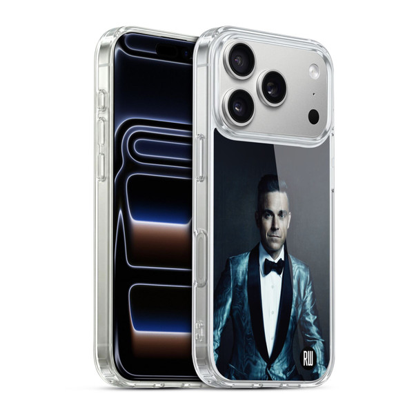 Robbie Williams Calendar Dark Background Soft Gel Case for Apple iPhone 17 Pro