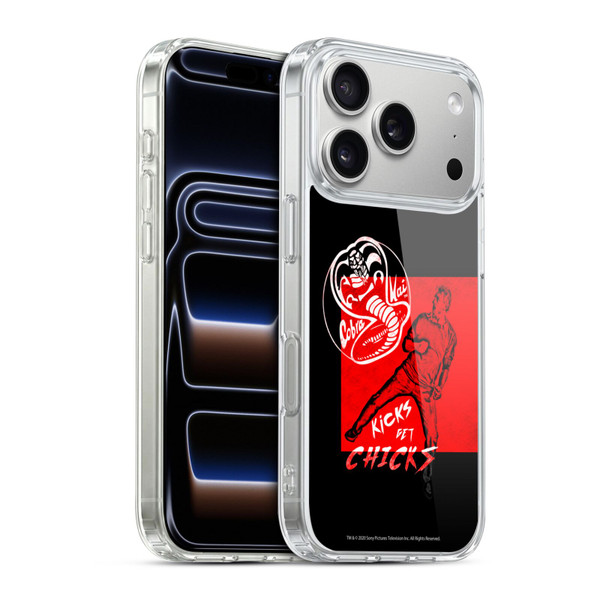 Cobra Kai Composed Art John Lawrence Kicks Soft Gel Case for Apple iPhone 17 Pro