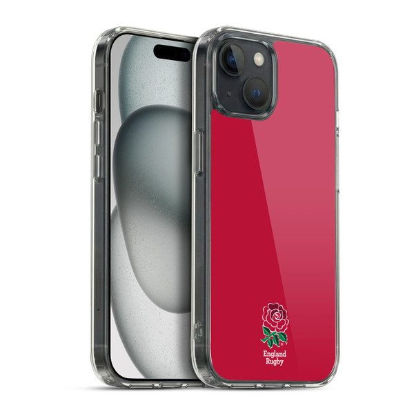 England Rugby Union 2016/17 The Rose Plain Red Soft Gel Case for Apple iPhone 15 Plus & MagSafe