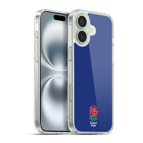 England Rugby Union 2016/17 The Rose Plain Navy Soft Gel Case for Apple iPhone 16 Plus & MagSafe