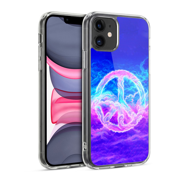 Wumples Cosmic Arts Clouded Peace Symbol Soft Gel Case for Apple iPhone 11
