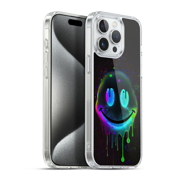 Wumples Cosmic Arts Drip Smiley Soft Gel Case for Apple iPhone 15 Pro Max & MagSafe