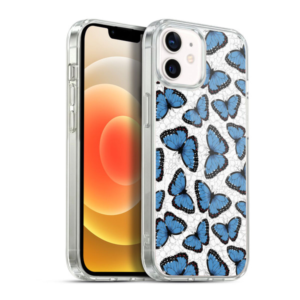 Katerina Kirilova Floral Patterns Blue Butterflies Soft Gel Case for Apple iPhone 12 / iPhone 12 Pro & MagSafe