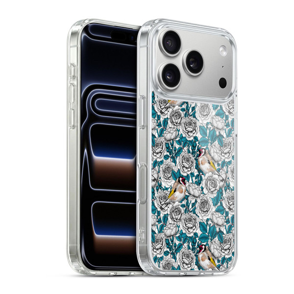 Katerina Kirilova Floral Patterns White Rose & Birds Soft Gel Case for Apple iPhone 17 Pro