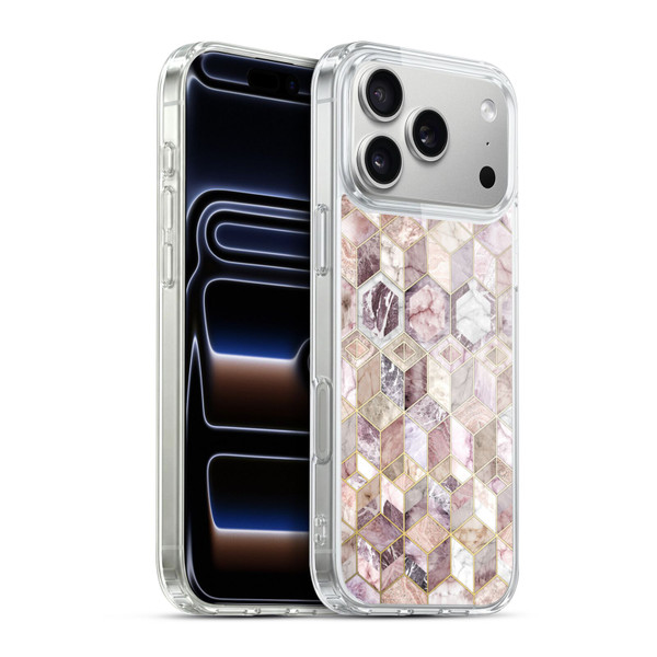 Micklyn Le Feuvre Marble Patterns Blush Quartz Honeycomb Soft Gel Case for Apple iPhone 17 Pro Max