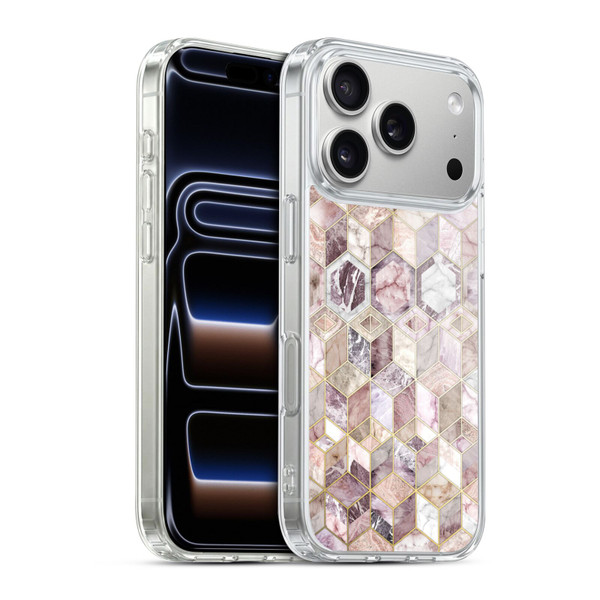 Micklyn Le Feuvre Marble Patterns Blush Quartz Honeycomb Soft Gel Case for Apple iPhone 17 Pro