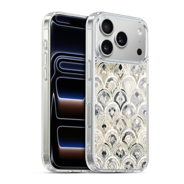 Micklyn Le Feuvre Marble Patterns Monochrome Art Deco Tiles Soft Gel Case for Apple iPhone 17 Pro