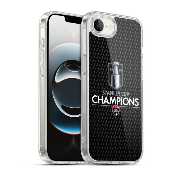 NHL 2024 Stanley Cup Champions Florida Panthers Puck Pattern Soft Gel Case for Apple iPhone 16e / Apple iPhone 17e & MagSafe