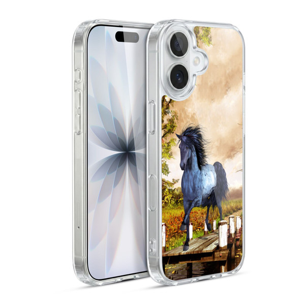 Simone Gatterwe Horses On The Lake Soft Gel Case for Apple iPhone 17