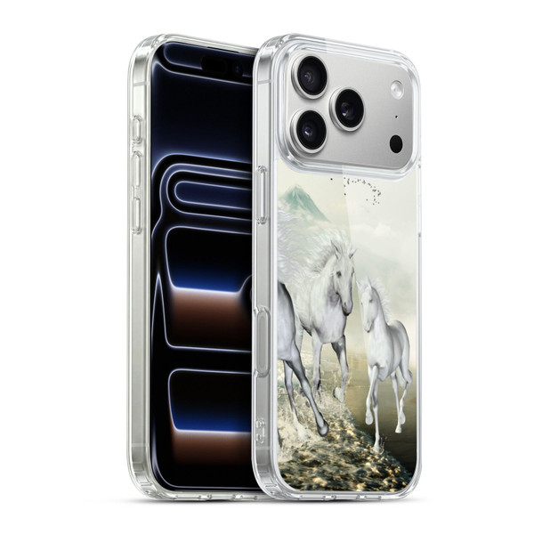 Simone Gatterwe Horses White On The Beach Soft Gel Case for Apple iPhone 17 Pro Max