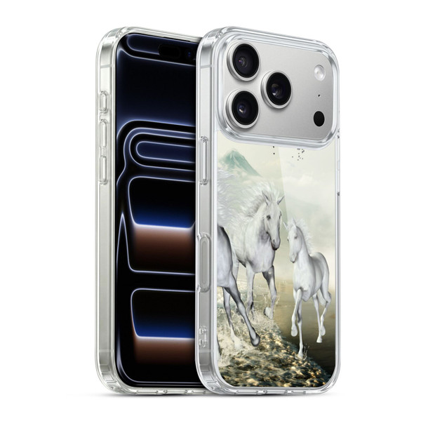 Simone Gatterwe Horses White On The Beach Soft Gel Case for Apple iPhone 17 Pro