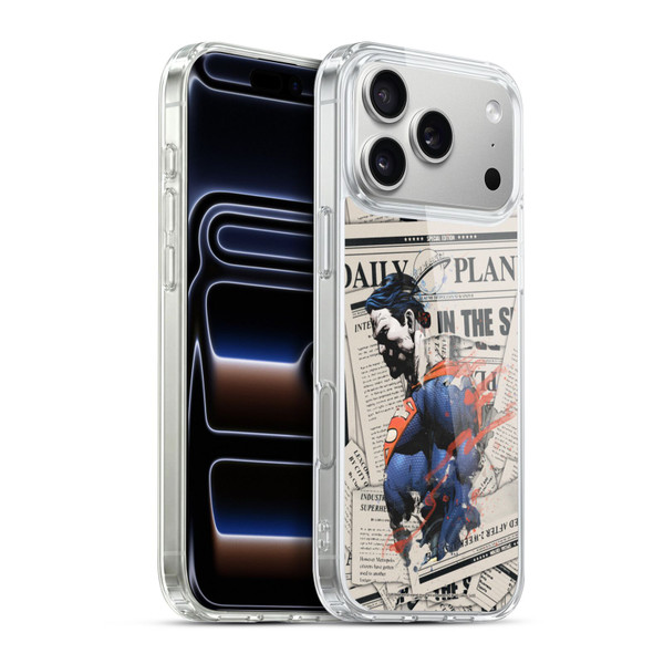 Superman DC Comics 80th Anniversary Newspaper Soft Gel Case for Apple iPhone 17 Pro Max