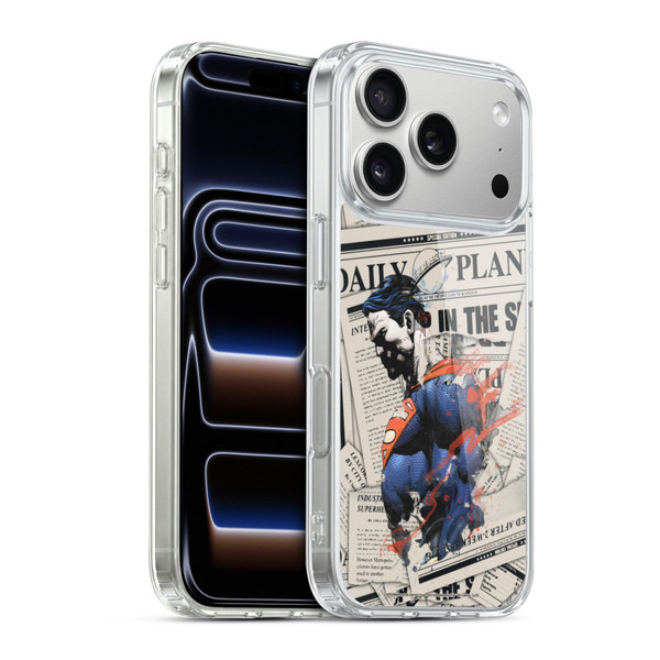 Superman DC Comics 80th Anniversary Newspaper Soft Gel Case for Apple iPhone 17 Pro