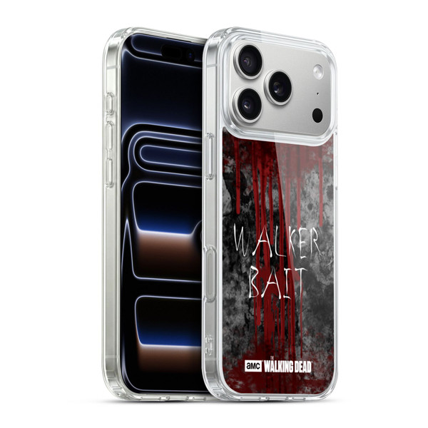 AMC The Walking Dead Typography Walker Bait Soft Gel Case for Apple iPhone 17 Pro Max