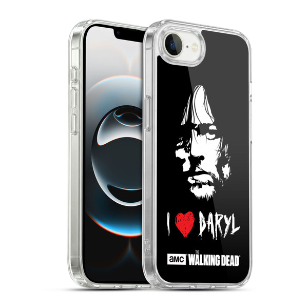 AMC The Walking Dead Typography Love Daryl Face Soft Gel Case for Apple iPhone 16e / Apple iPhone 17e & MagSafe