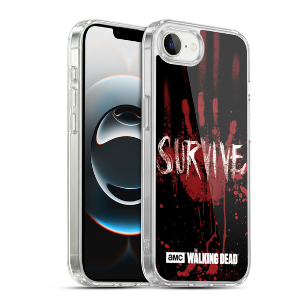 AMC The Walking Dead Typography Survive Hand Soft Gel Case for Apple iPhone 16e / Apple iPhone 17e & MagSafe