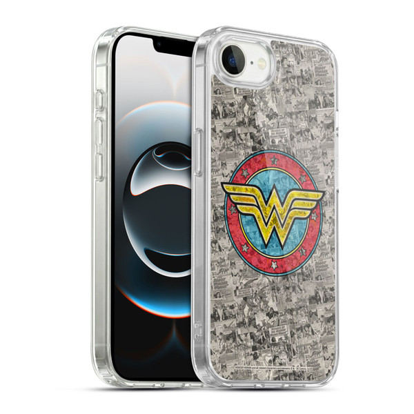 Wonder Woman DC Comics Vintage Art Comics Logo Soft Gel Case for Apple iPhone 16e / Apple iPhone 17e & MagSafe