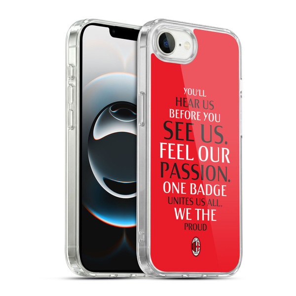 AC Milan Art Typography Soft Gel Case for Apple iPhone 16e / Apple iPhone 17e & MagSafe