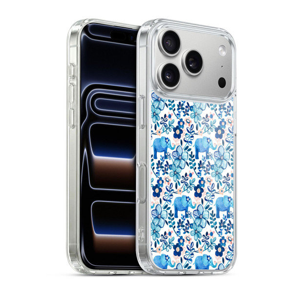 Micklyn Le Feuvre Patterns 2 Watercolour Floral Elephant Soft Gel Case for Apple iPhone 17 Pro
