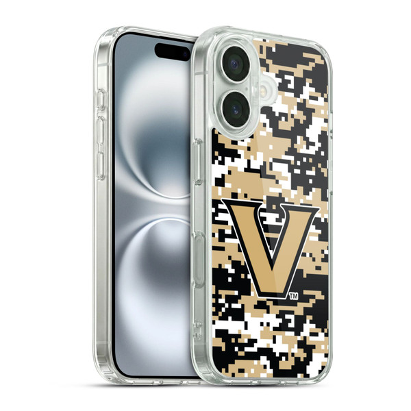 Vanderbilt University Vandy Vanderbilt University Digital Camouflage Soft Gel Case for Apple iPhone 16 & MagSafe