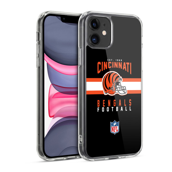 NFL Cincinnati Bengals Graphics Helmet Typography Soft Gel Case for Apple iPhone 11