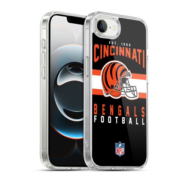 NFL Cincinnati Bengals Graphics Helmet Typography Soft Gel Case for Apple iPhone 16e / Apple iPhone 17e & MagSafe