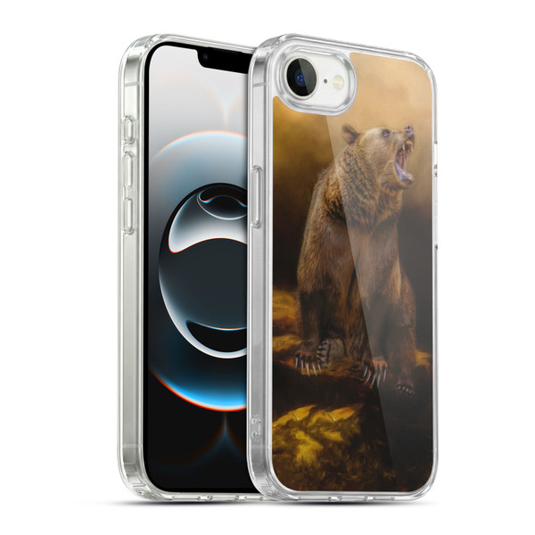 Simone Gatterwe Animals Roaring Grizzly Bear Soft Gel Case for Apple iPhone 16e / Apple iPhone 17e & MagSafe