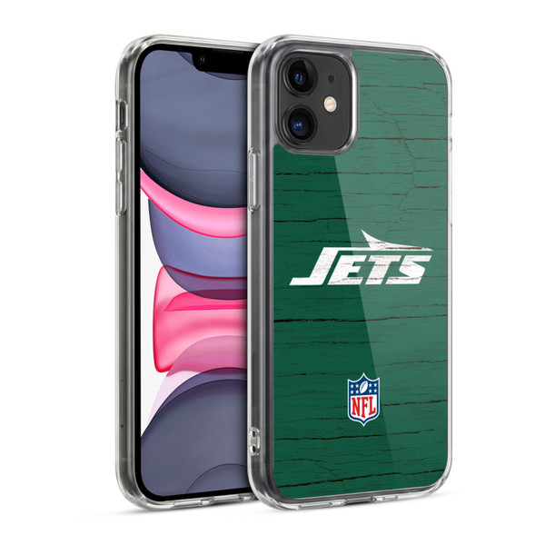 NFL New York Jets Logo Distressed Look Soft Gel Case for Apple iPhone 11