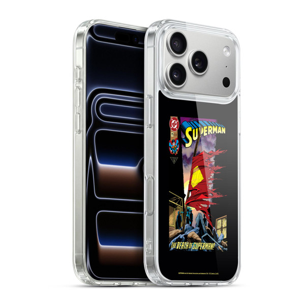 Superman DC Comics Famous Comic Book Covers Death Soft Gel Case for Apple iPhone 17 Pro Max