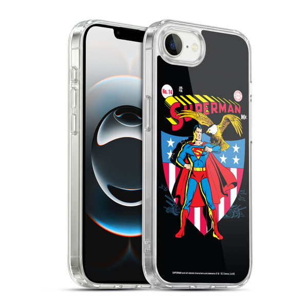 Superman DC Comics Famous Comic Book Covers Number 14 Soft Gel Case for Apple iPhone 16e / Apple iPhone 17e & MagSafe