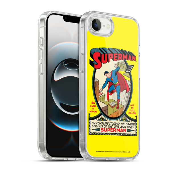 Superman DC Comics Famous Comic Book Covers Number 1 Soft Gel Case for Apple iPhone 16e / Apple iPhone 17e & MagSafe