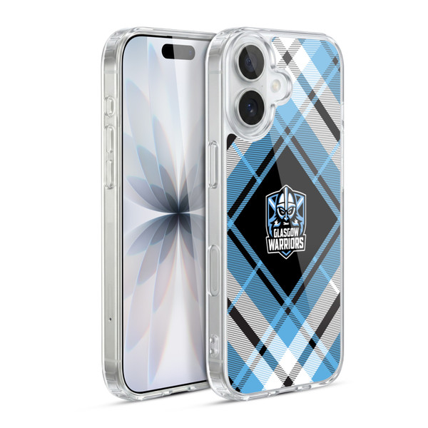 Glasgow Warriors Logo 2 Diagonal Tartan Soft Gel Case for Apple iPhone 17