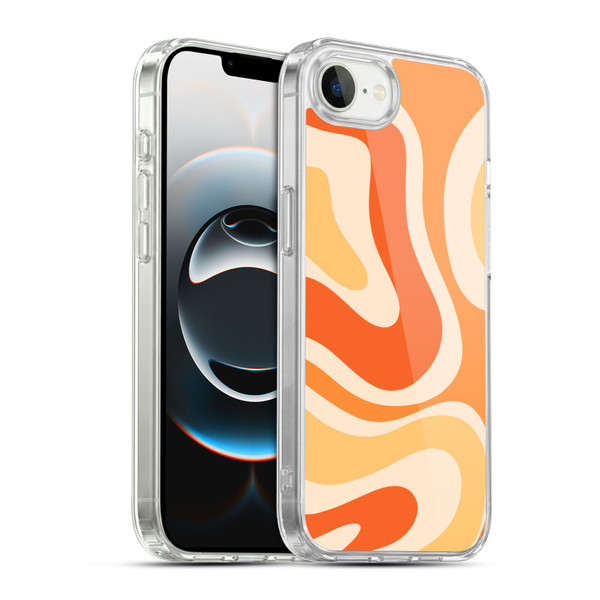 Kierkegaard Design Studio Retro Abstract Patterns Modern Orange Tangerine Swirl Soft Gel Case for Apple iPhone 16e / Apple iPhone 17e & MagSafe