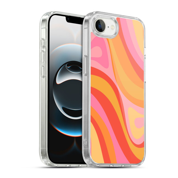Kierkegaard Design Studio Retro Abstract Patterns Pink Orange Yellow Swirl Soft Gel Case for Apple iPhone 16e / Apple iPhone 17e & MagSafe