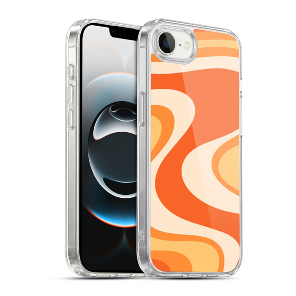 Kierkegaard Design Studio Retro Abstract Patterns Tangerine Wave Machine Soft Gel Case for Apple iPhone 16e / Apple iPhone 17e & MagSafe