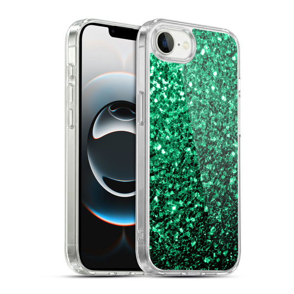 PLdesign Glitter Sparkles Emerald Green Soft Gel Case for Apple iPhone 16e / Apple iPhone 17e & MagSafe